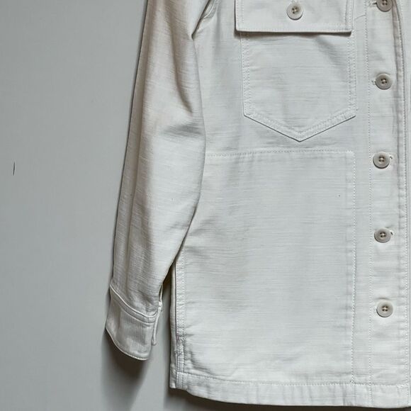 NWOT Madewell Drakefield Shirt-Jacket Shacket in Ecru Womens Sz XXS - Picture 6 of 8